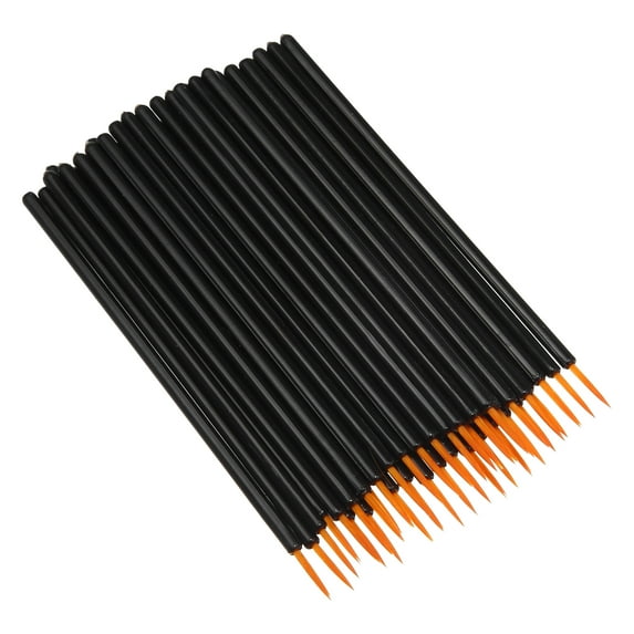 Unique Bargains 50PCS Eyeliner Brushes Applicators Makeup Eyeliner Brushes Nylon Black with Cover