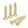 thumbnail image 1 of Unique Bargains 50Pack M3.5 x 20mm Brass Slotted Drive Flat Head Wood Screws Self Tapping Screw, 1 of 6