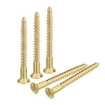 thumbnail image 1 of Unique Bargains 50Pack M4 x 40mm Brass Slotted Drive Flat Head Wood Screws Self Tapping Screw, 1 of 6