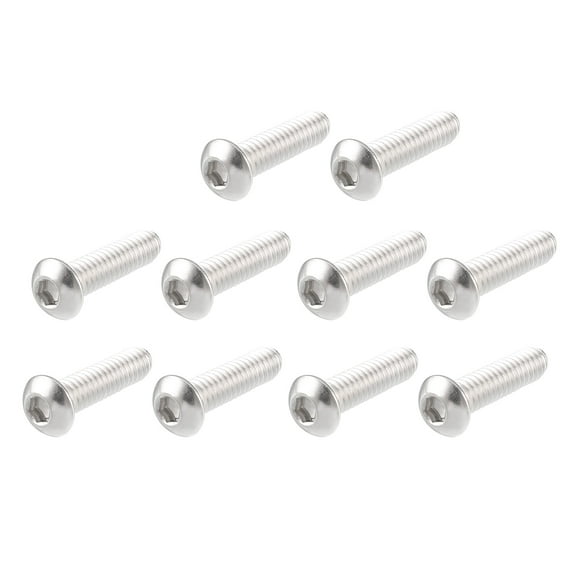 Unique Bargains 50Pcs 1/4"-20x1" Stainless Steel Hex Socket Button Head Bolts Screws