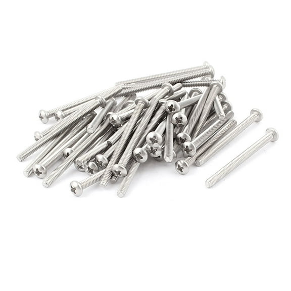 Unique Bargains 50Pcs 1/8" x 1-1/2" Stainless Steel Head Bolts Machine Screws