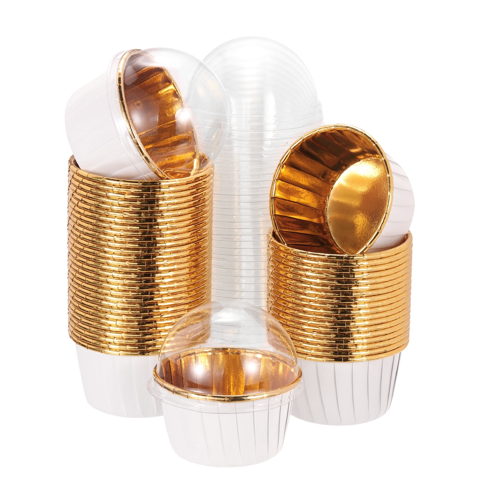 Unique Bargains 50Pcs Aluminum Foil Cupcake Liners for Party Decoration White 2.76"