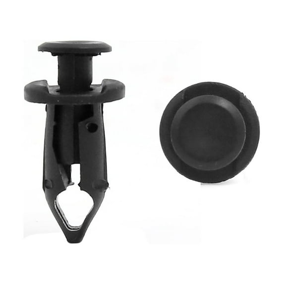 Unique Bargains 50Pcs Black Plastic Rivet Push Pin Type Trim Fastener Clips 9mm for Car