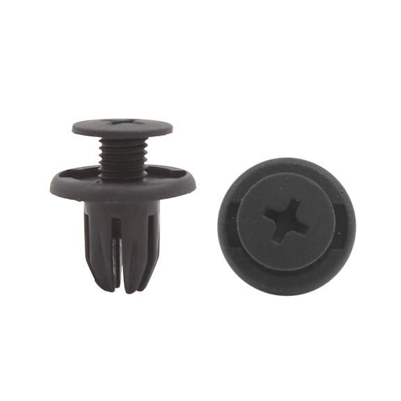 Unique Bargains 50Pcs Black Plastic Rivets Panel Retainers Weatherstrip  10mm for Car