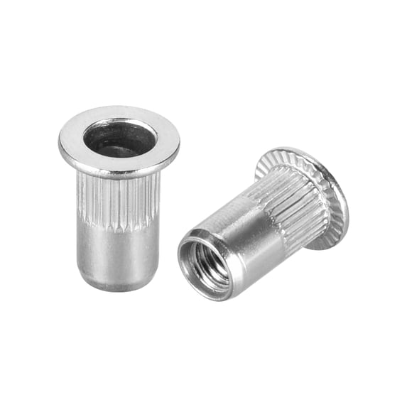 Unique Bargains 50Pcs M5 304 Stainless Steel Rivet Nuts Flat Head Insert