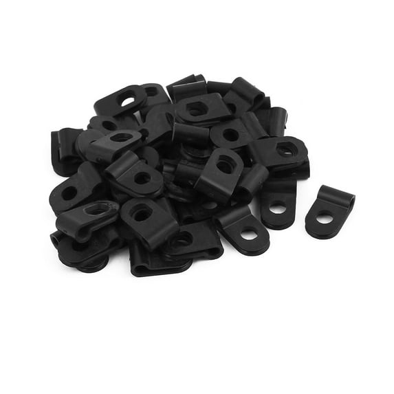 Unique Bargains 50Pcs Nylon R Type CC-0 1/8" Cable Cord Wire Clamp