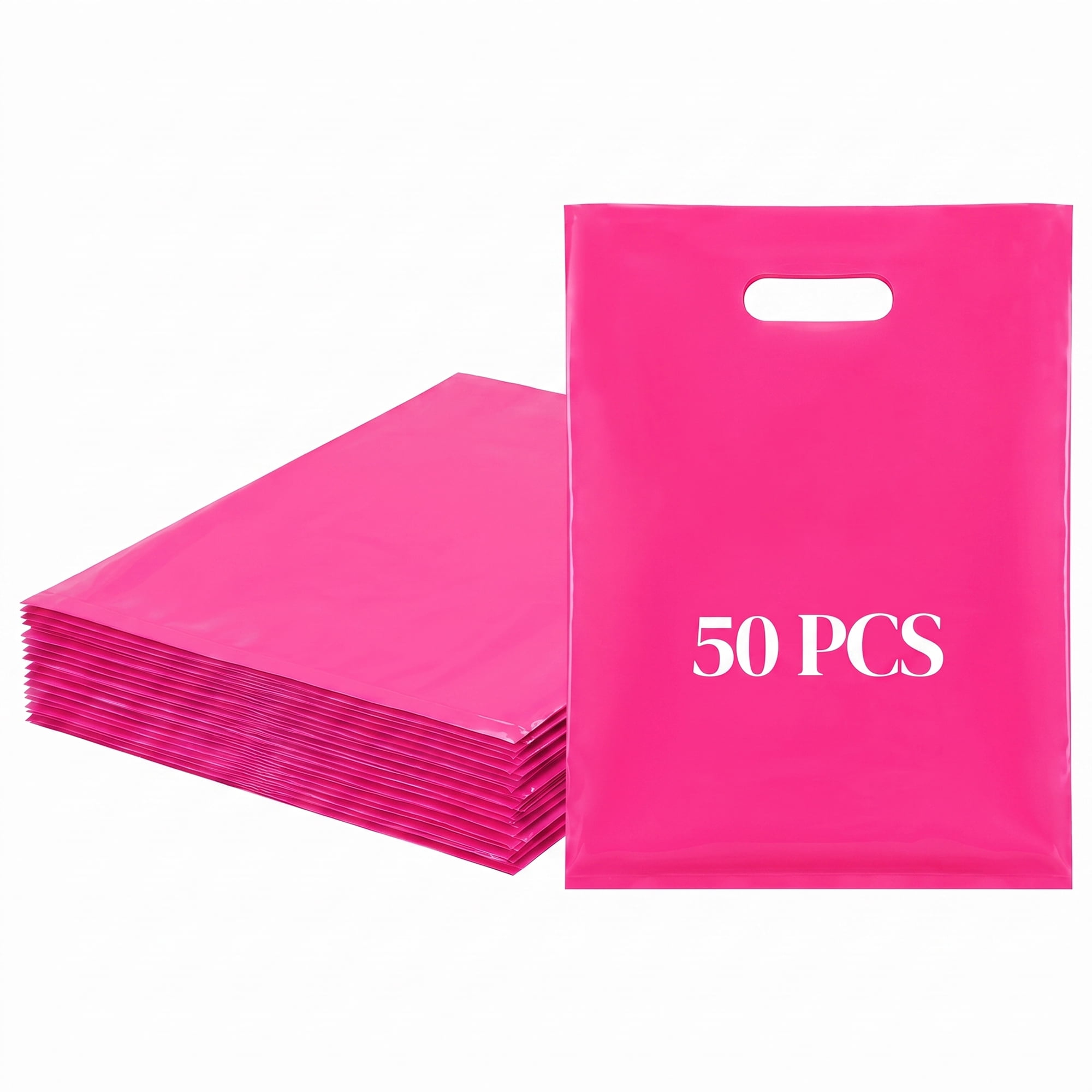 Unique Bargains 50Pcs Premium Waterproof Gift Bags Rose Red 7.9" x 10.6"