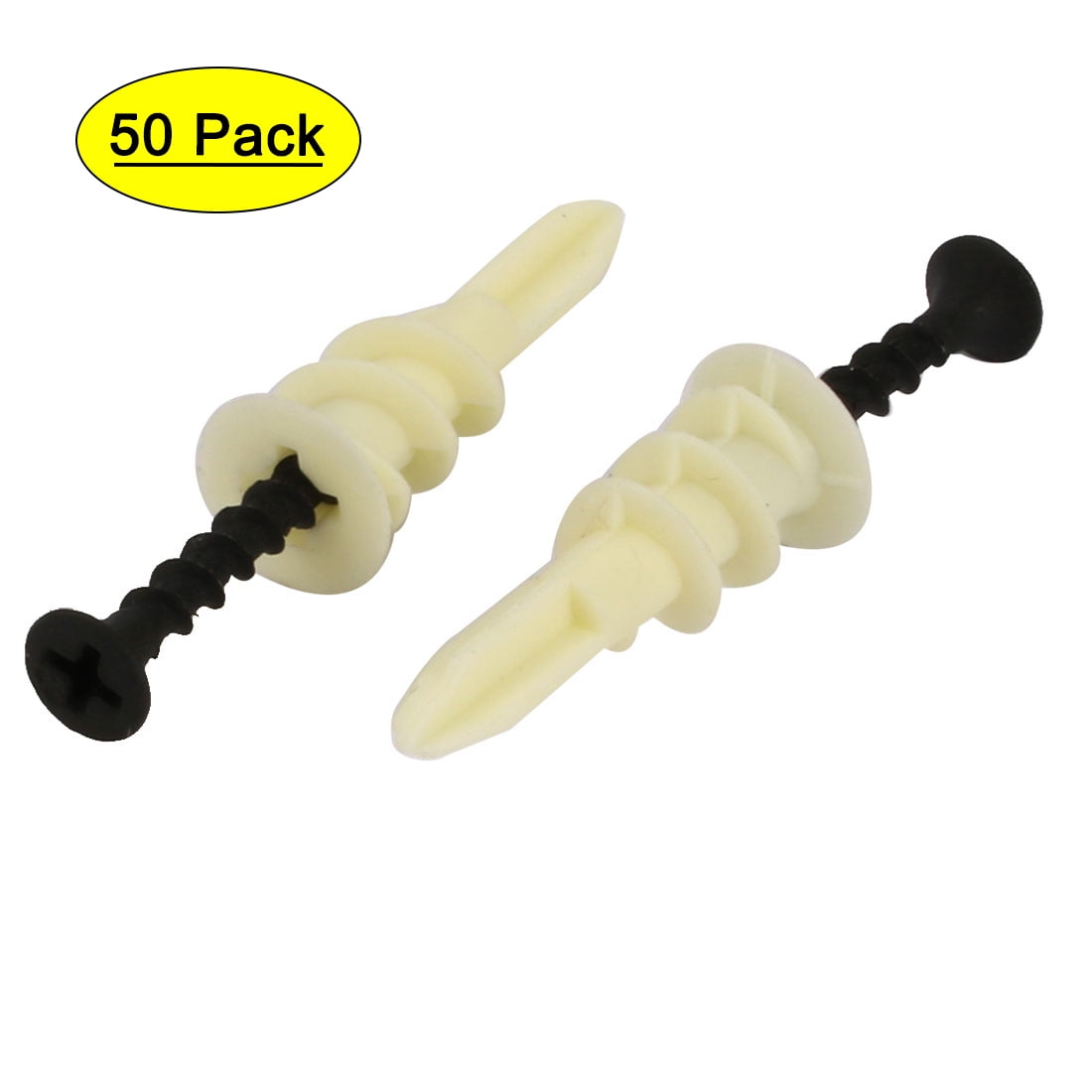 Unique Bargains 50Pcs Self Drilling Drywall Anchor 30mmx4mm Black Oxide