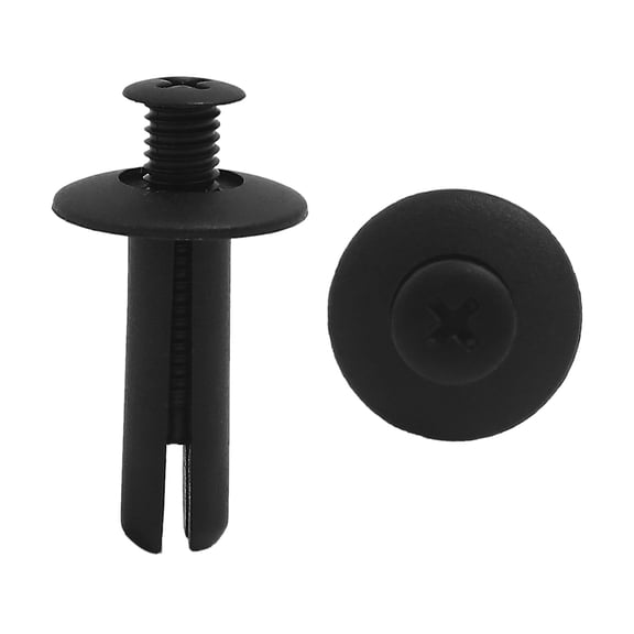 Unique Bargains 50Pcs Universal Plastic Rivets Trim Panel Push Type Fastener Clips Black 8mm