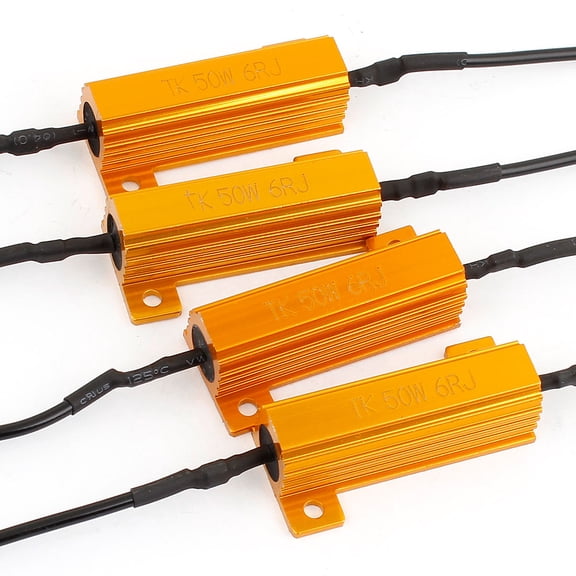 Unique Bargains 50W 6ohm Turn Signal Fog Running Light Load Resistor Fix Error Flash 4pcs