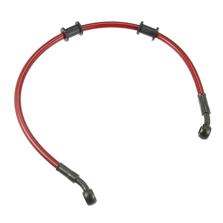 Unique Bargains 50cm 19.69" Length 10mm ID Motorcycle Hydraulic Brake Line Oil Hose Pipe 28° Stainless Steel Red