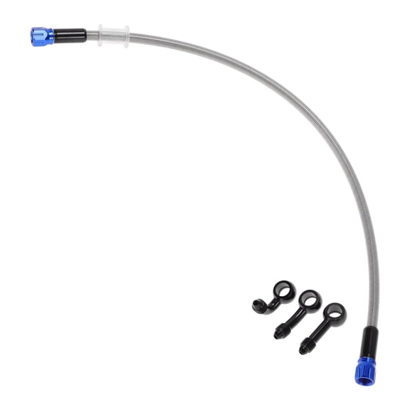 Unique Bargains 50cm Motorcycle Brake Clutch Oil Hose Line Nylon Stainless Steel Wire Braid PU Motorcycle Hydraulic Brake Line for Motorcycles Dirt Bike Silver Tone