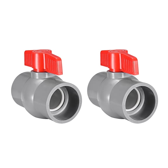 Unique Bargains 50mm Ball Valve for Water Supply Pipe Slip Connection Grey 2Pcs