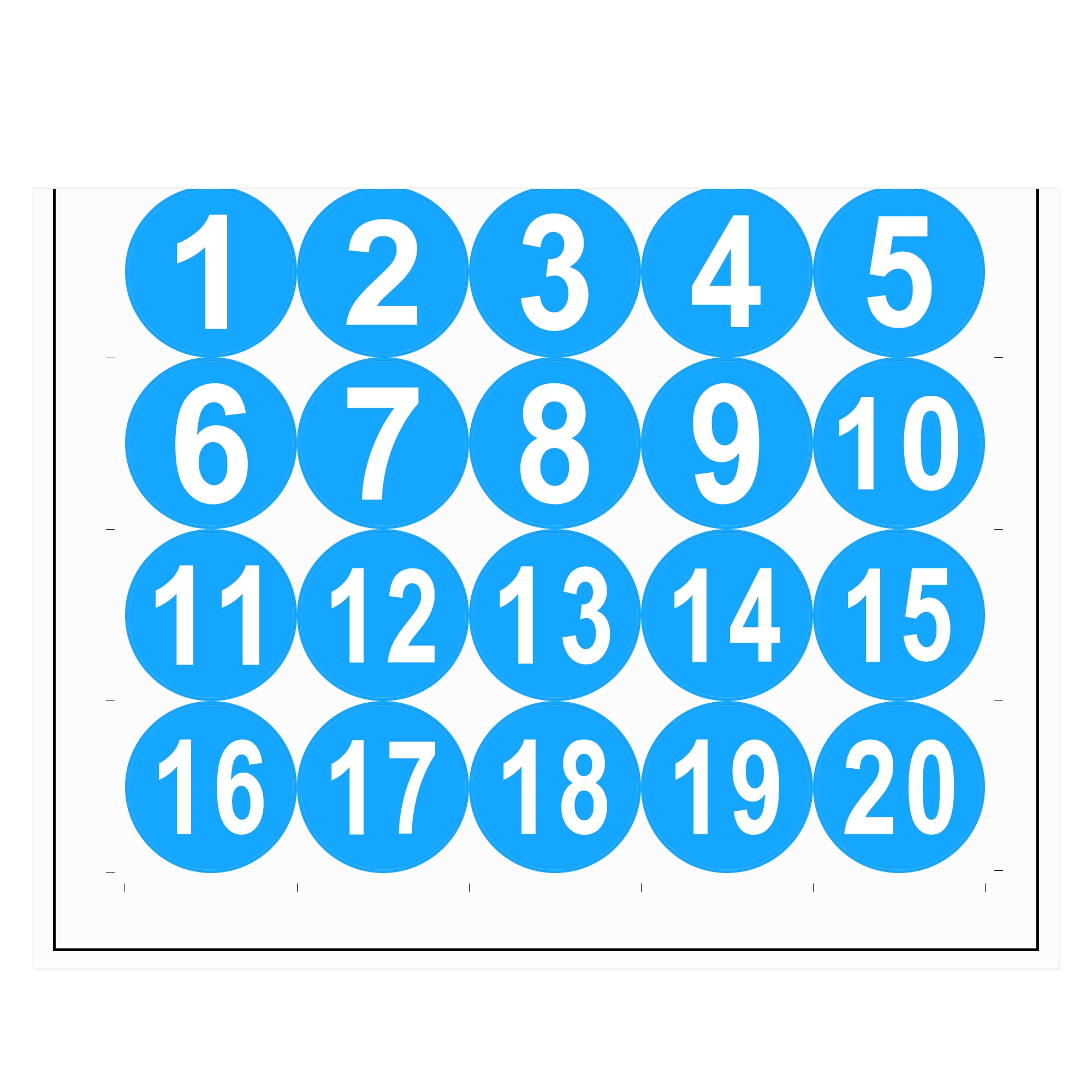 Unique Bargains 50mm Waterproof Round Number Stickers Self-Adhesive Labels Blue