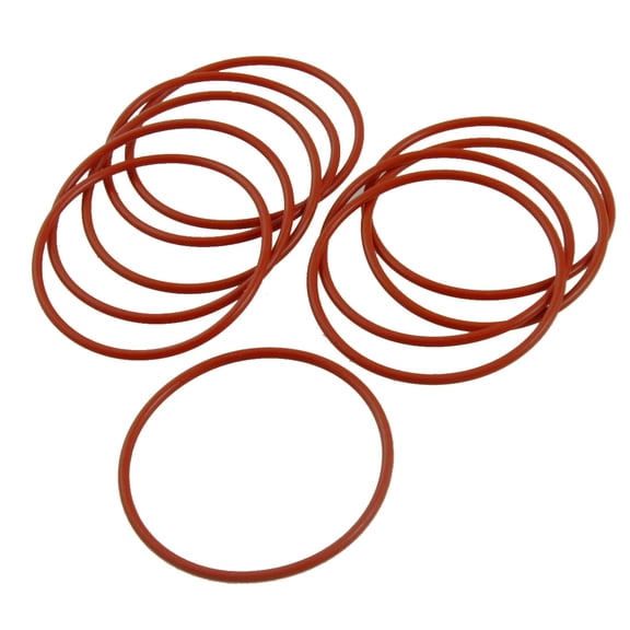 Unique Bargains 50mm x 2mm Silicone O Ring Oil Sealing Washers Grommets Red 10 Pcs