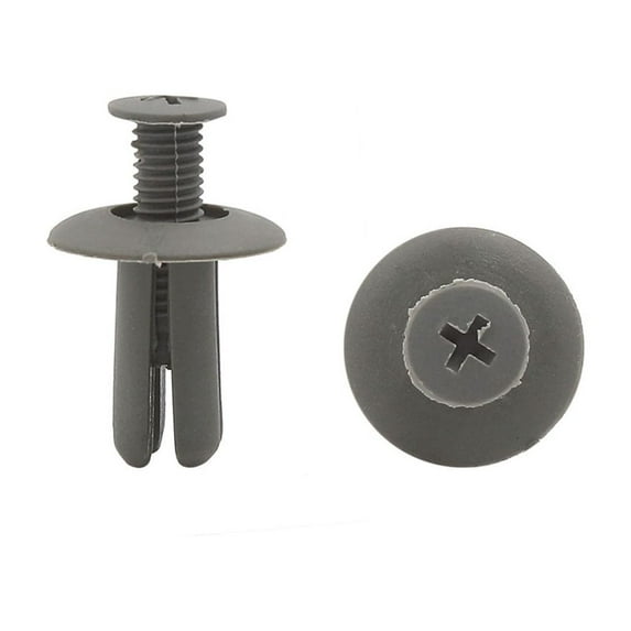 Unique Bargains 50pcs 8mm Gray Car Plastic Push Type Rivet Retainer Fastener Bumper Pin Clips