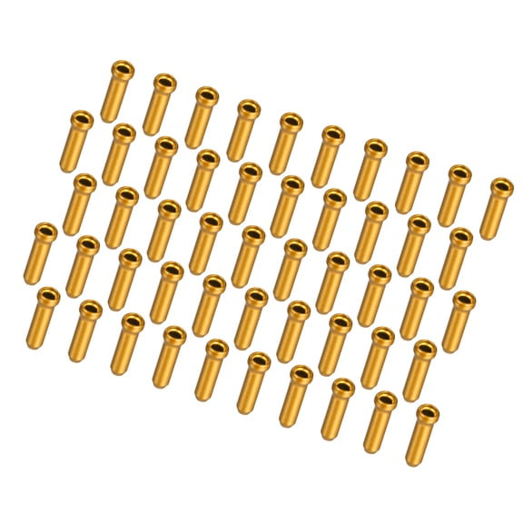 Unique Bargains 50pcs Bicycle Brake Cable Cap Shifter Brake Gear Inner Cable Cap End Tips Crimps Replacement Gold Tone