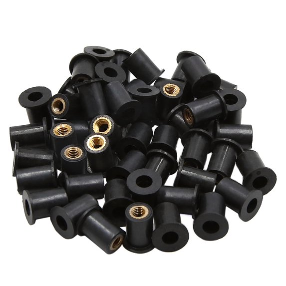Unique Bargains 50pcs M5 Black Rubber Windscreen Windshield Screws Bolts Nut for Motorcycle