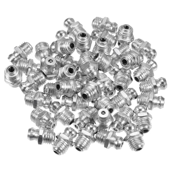 Unique Bargains 50pcs M8x1 Car Grease Nipple Fitting Straight 180 Degree Angle Galvanized Steel Grease Zerk Fitting