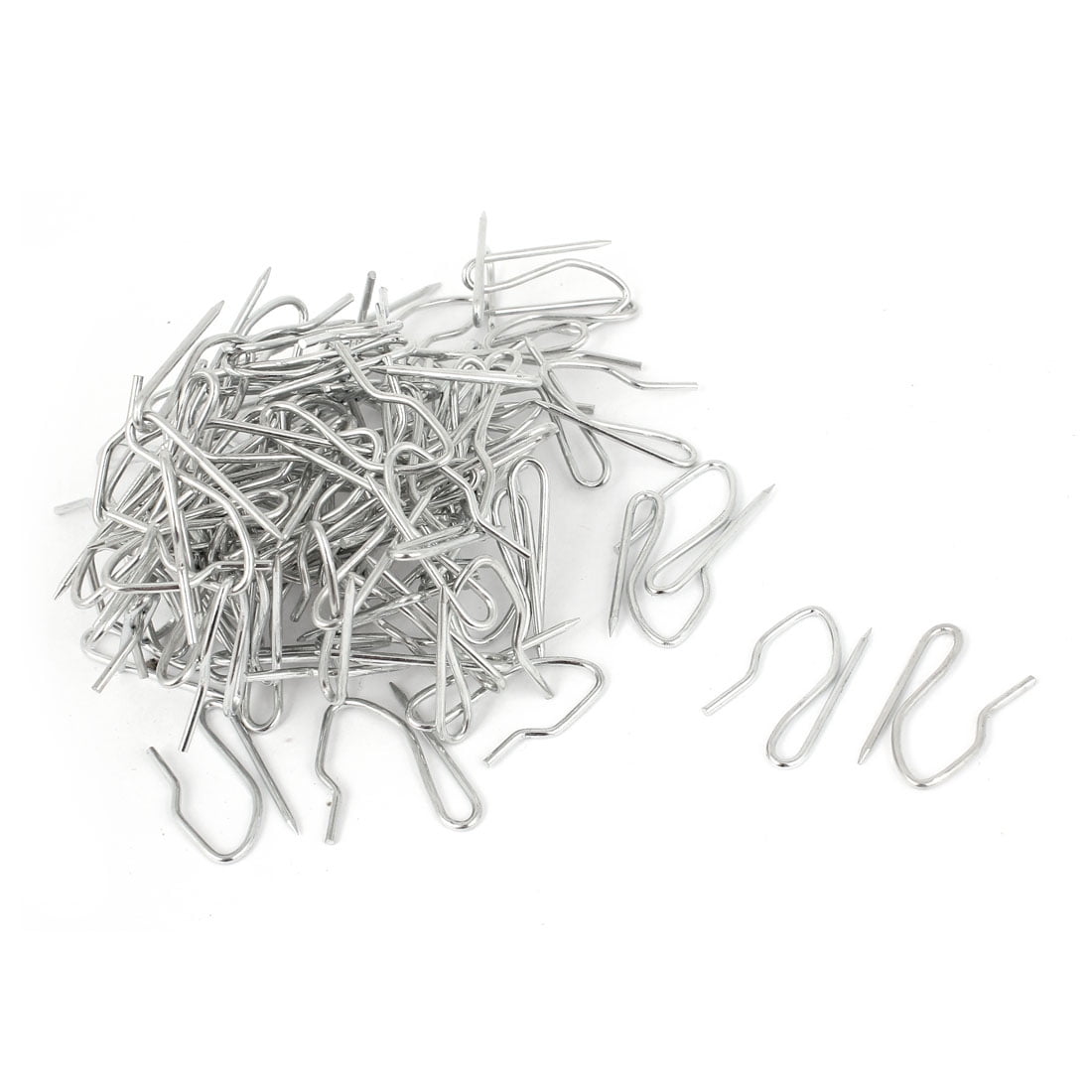 Unique Bargains 50pcs Metal Drapery Curtain Tape Buckram Pin Pinch Pleat Clips Hooks