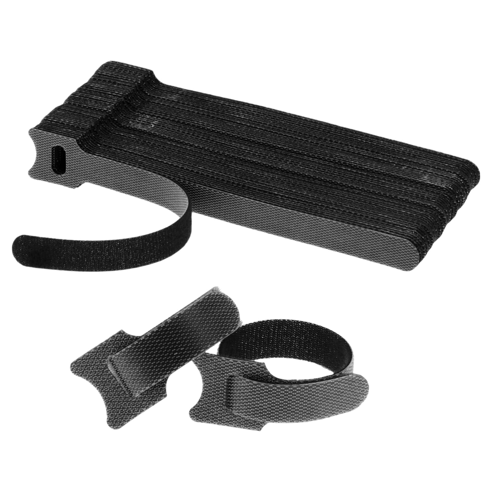 Unique Bargains 50pcs Reusable Cable Ties Adjustable Cord Straps Multicolor Black