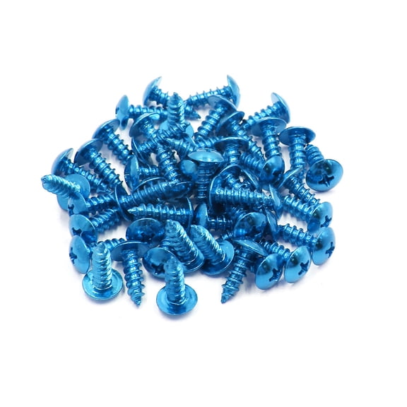 Unique Bargains 50pcs Universal Blue Motorcycle Round Cross Head Self Tapping Bolts Screws