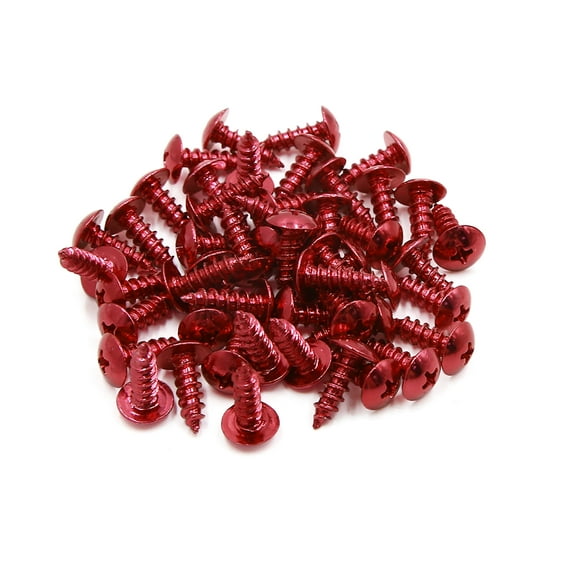Unique Bargains 50pcs Universal Red Motorcycle Round Cross Head Self Tapping Bolts Screws