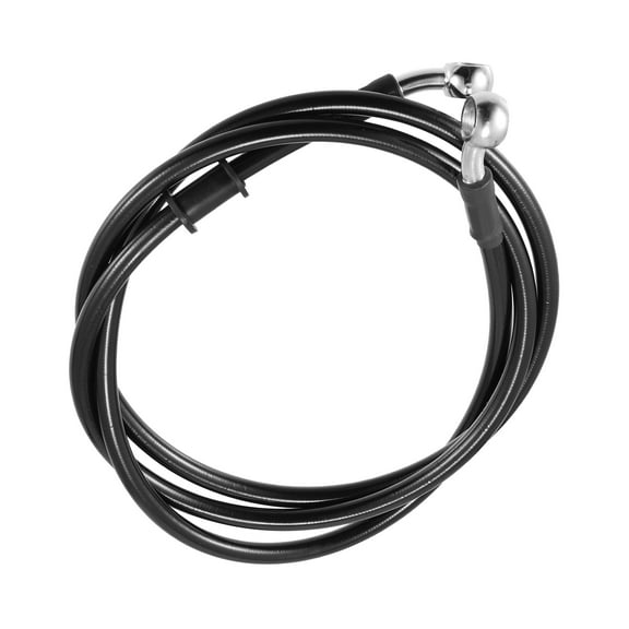 Unique Bargains 55.12" Length 10mm ID Motorcycle Hydraulic Brake Line Oil Hose Pipe Stainless Steel Braided Cable Black