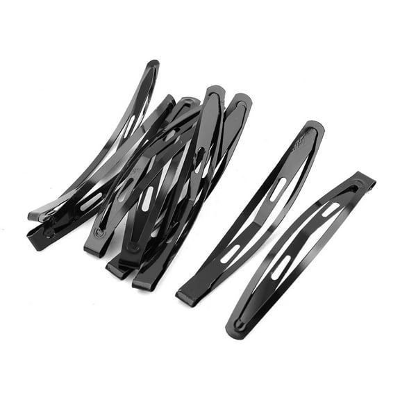 Unique Bargains 5PCS Hair Barrettes 2.8 Inch Metal Black Snap Hair Clips for Women Ladies