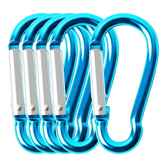 Unique Bargains 5PCS Metal Carabiner Clips with Spring Snap Hooks for Camping Hiking