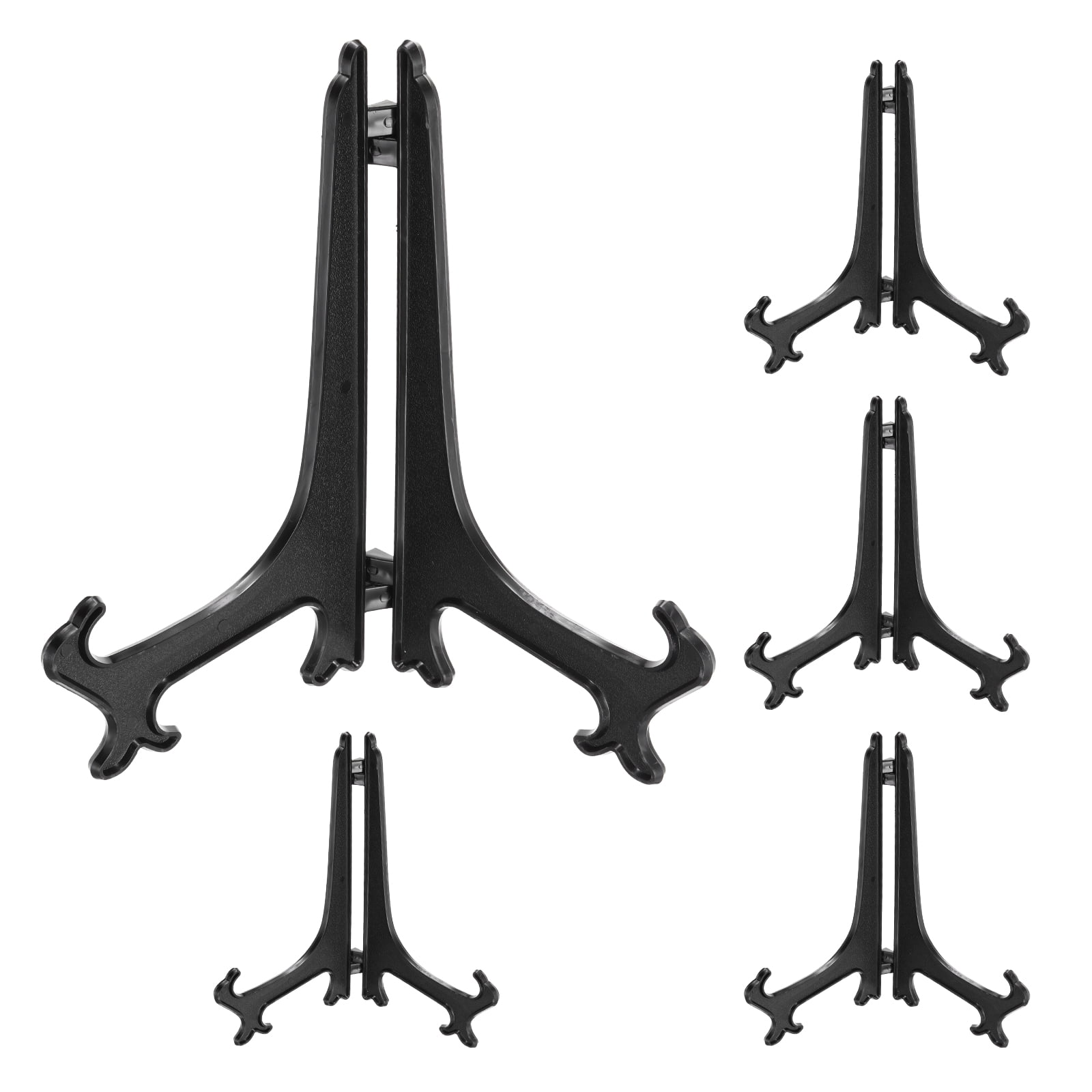 Unique Bargains 5Pcs 10 Inch Black Acrylic Easel Display Stands for Card and Photo Frame