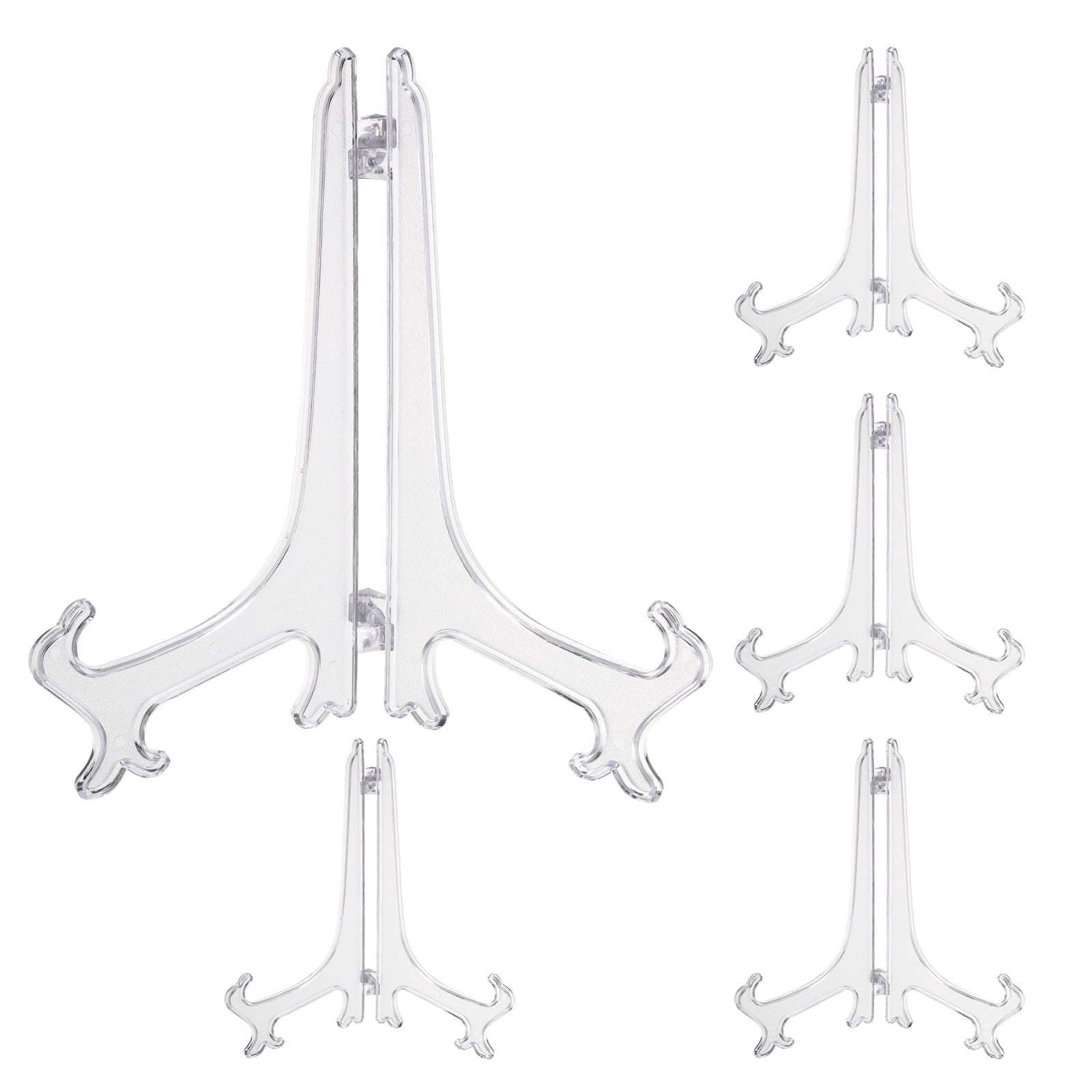 Unique Bargains 5Pcs 10 Inch Clear Acrylic Easel Display Stands for Card and Photo Frame