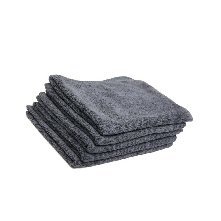 Unique Bargains 5Pcs 26 x 13 Gray Microfiber Towel Clean Cloth for Car 