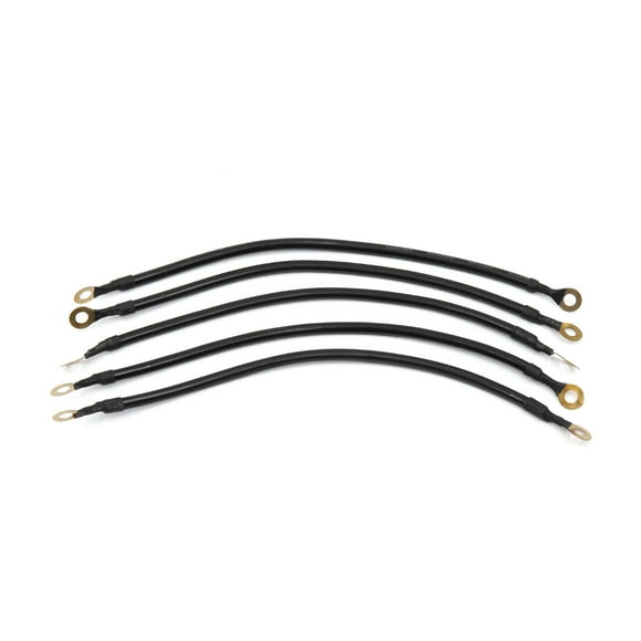Unique Bargains 5Pcs 26cm Length Universal Car Battery Inverter Wire Power Transfer Cable Black