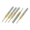thumbnail image 1 of Unique Bargains 5Pcs 3.175x1x7mm Titanium Coated PCB CNC Endmill Cutter Micro Router Drill Bits, 1 of 2