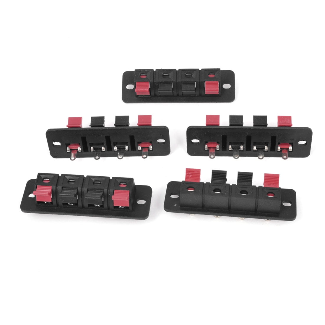 Spring Connector Red Unique Bargains 5Pcs 4Pin Red Black Spring Push Type Audio Terminal ...