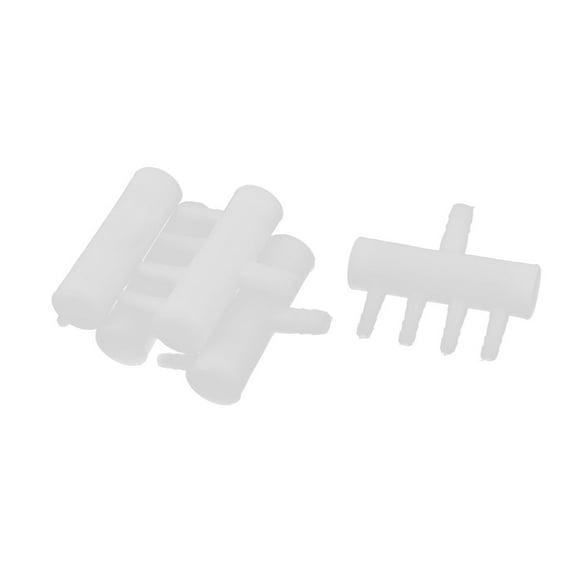 Unique Bargains 5Pcs Air Line Connector 1 to 4 Way Flow Control Oxygen Splitter Pipe Adapter