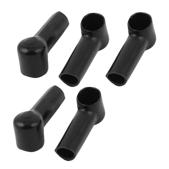 Unique Bargains 5Pcs Angled Terminal Insulating Protector Covers Boot Sleeve Black 14mmx10mm