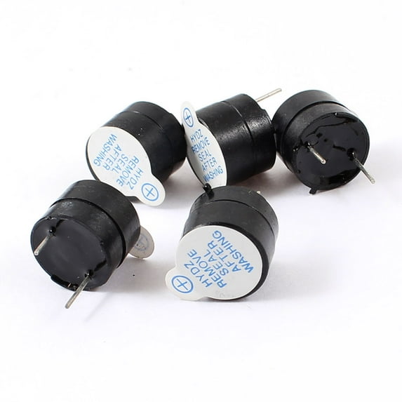 Unique Bargains 5Pcs DC 3/5V Industrial Electronic Continuous Sound Buzzer Black 12x9.5mm