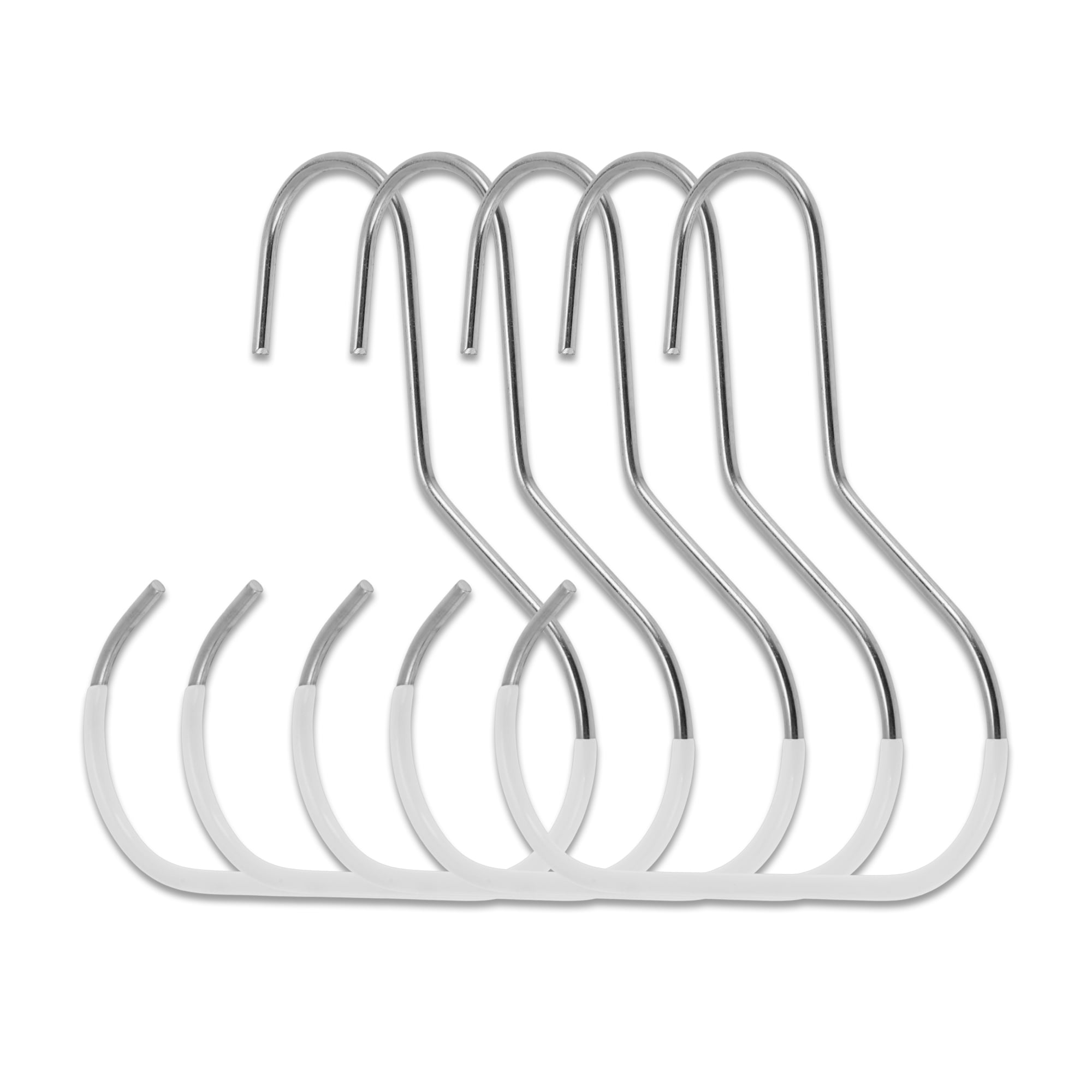 Unique Bargains 5Pcs Durable Arc Opening S-Shaped Hooks For Clothespins Jewelry White