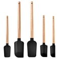 thumbnail image 1 of Unique Bargains 5Pcs Heat-Resistant Cooking Utensils Kitchen Spatula Set Black, 1 of 5