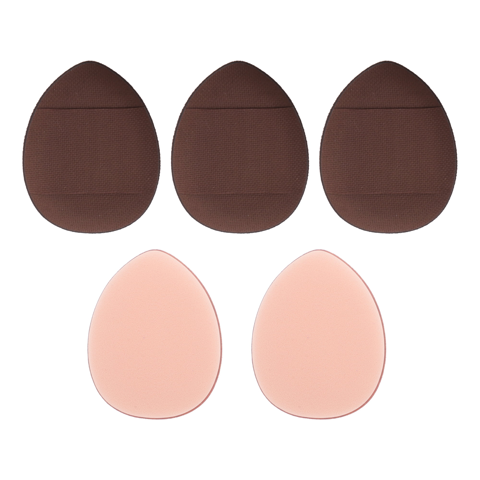 Unique Bargains 5Pcs Portable Mini Face Makeup Sponge for Bedrooms Travel Use Coffee Color