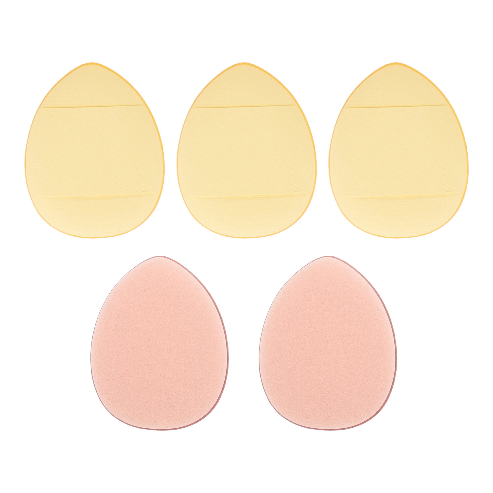 Unique Bargains 5Pcs Portable Mini Face Makeup Sponge for Bedrooms Travel Use Light Yellow