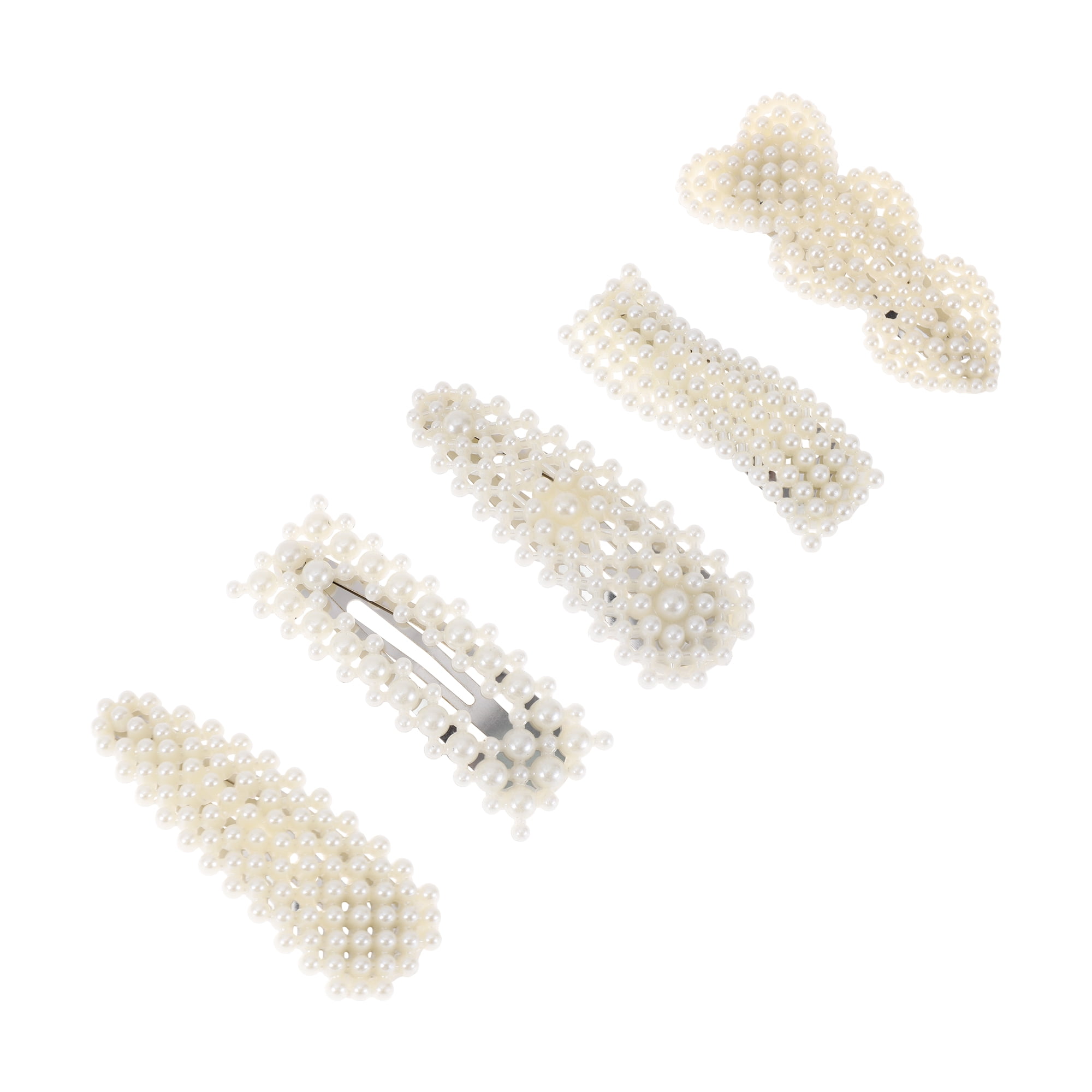 Unique Bargains 5Pcs Practical Hair Accessories Multiple Styles Heart Faux Pearl