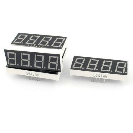 Unique Bargains 5Pcs Red 7-Segment 4-Bit 0.56" Digital Display Common Cathode Tube