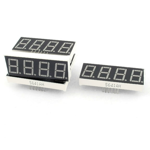 Unique Bargains 5Pcs Red 7-Segment 4-Bit 0.56" Digital Display Common Cathode Tube