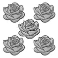 thumbnail image 1 of Unique Bargains Rose Embroidered Patch Appliques Flower Sew Iron on Patches Grey, 1 of 7