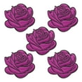 thumbnail image 1 of Unique Bargains Rose Embroidered Patch Appliques Flower Sew Iron on Patches Purple, 1 of 7