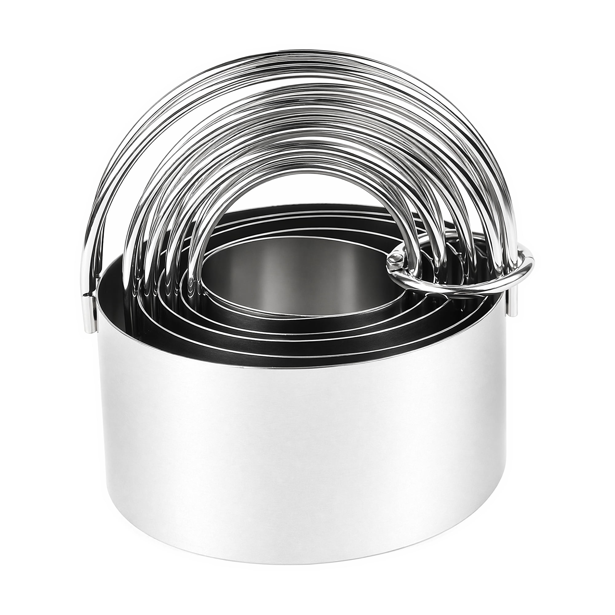 Unique Bargains 5Pcs Stainless Steel Circle Cookie Cutters for Decorating Silver 2