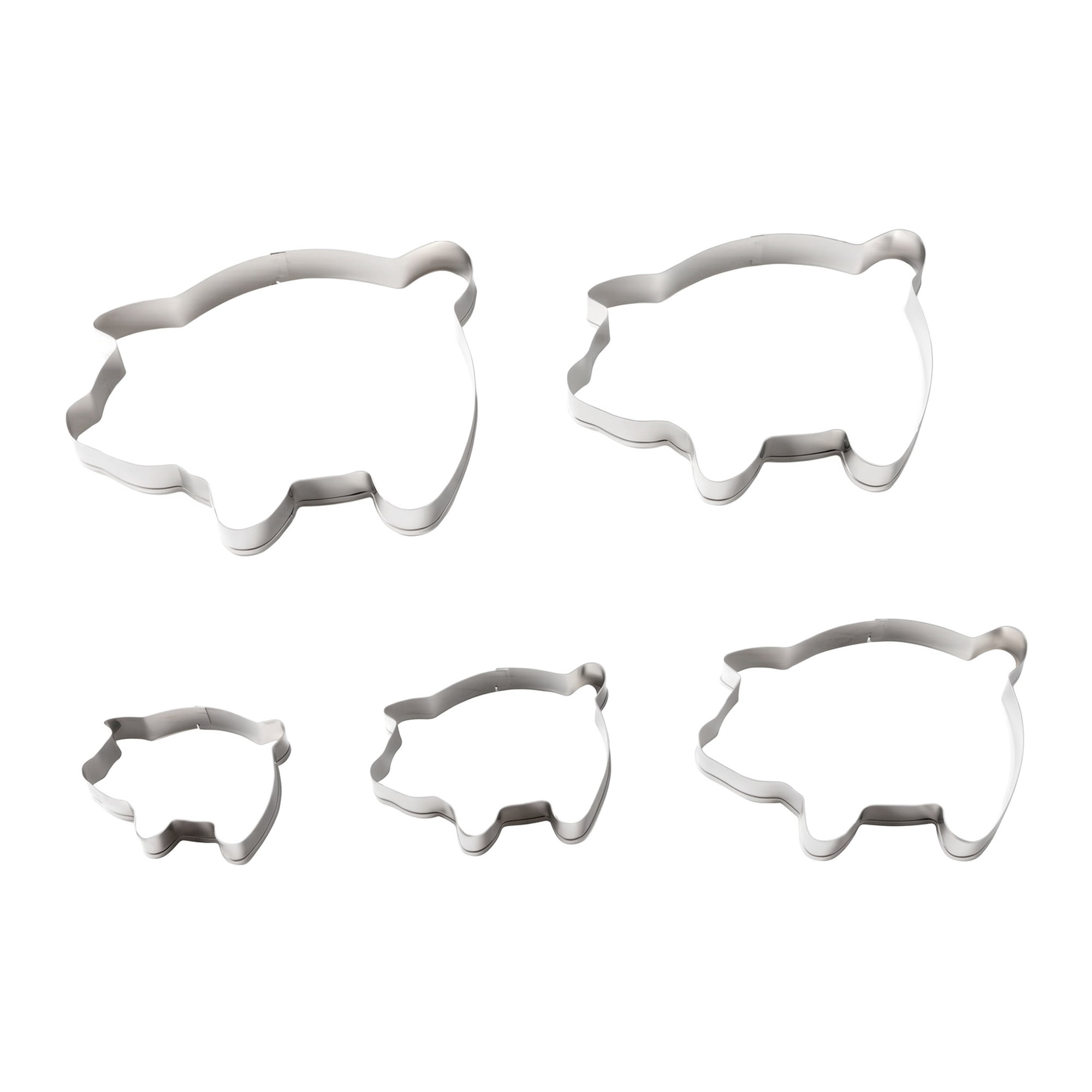 Unique Bargains 5Pcs Stainless Steel Shaped Metal Cookie Cutters Silver-2